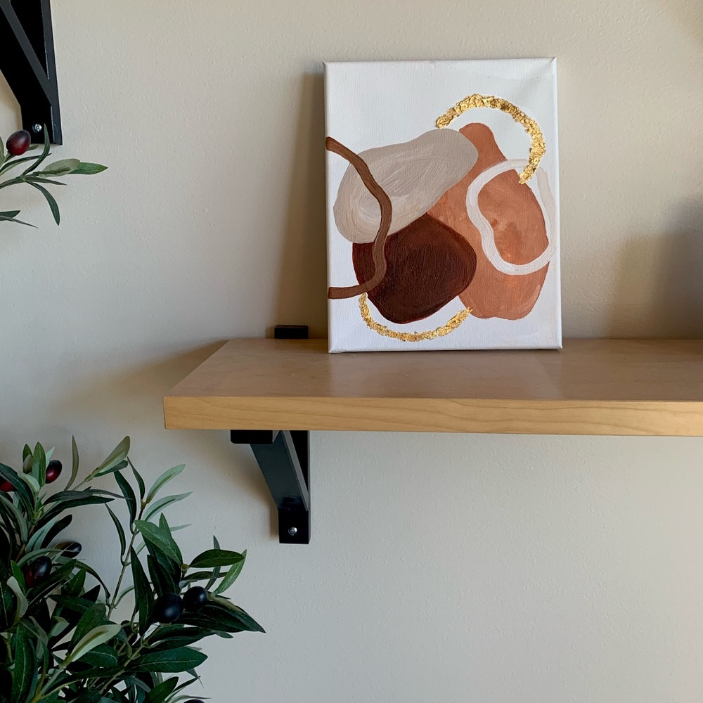 Canvas wall art gold foil and oil paint
